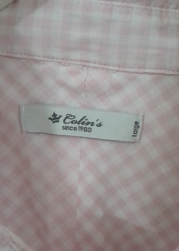 Pembe Pamuklu Düğmeli Kadın Gömlek - Görsel 2