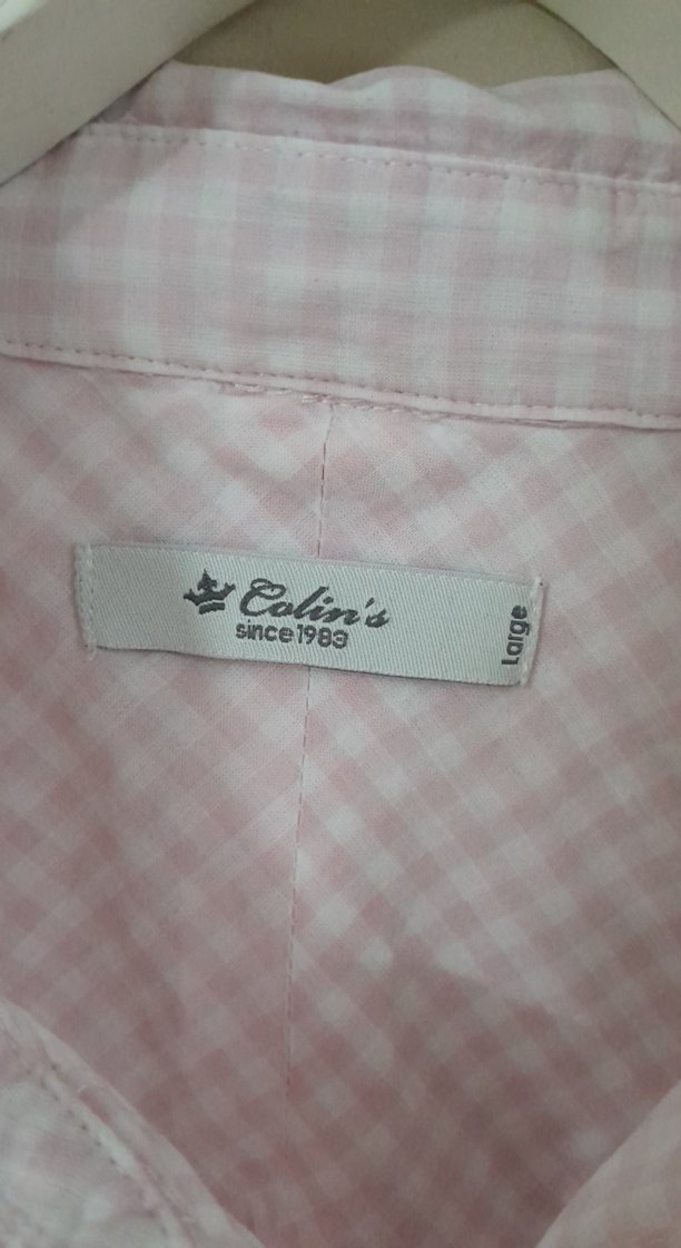 Pembe Pamuklu Düğmeli Kadın Gömlek - Görsel 2