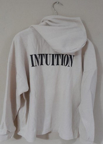 Beyaz Kadın Uzun Kollu Yüksek Yaka Sweatshirt - Görsel 3