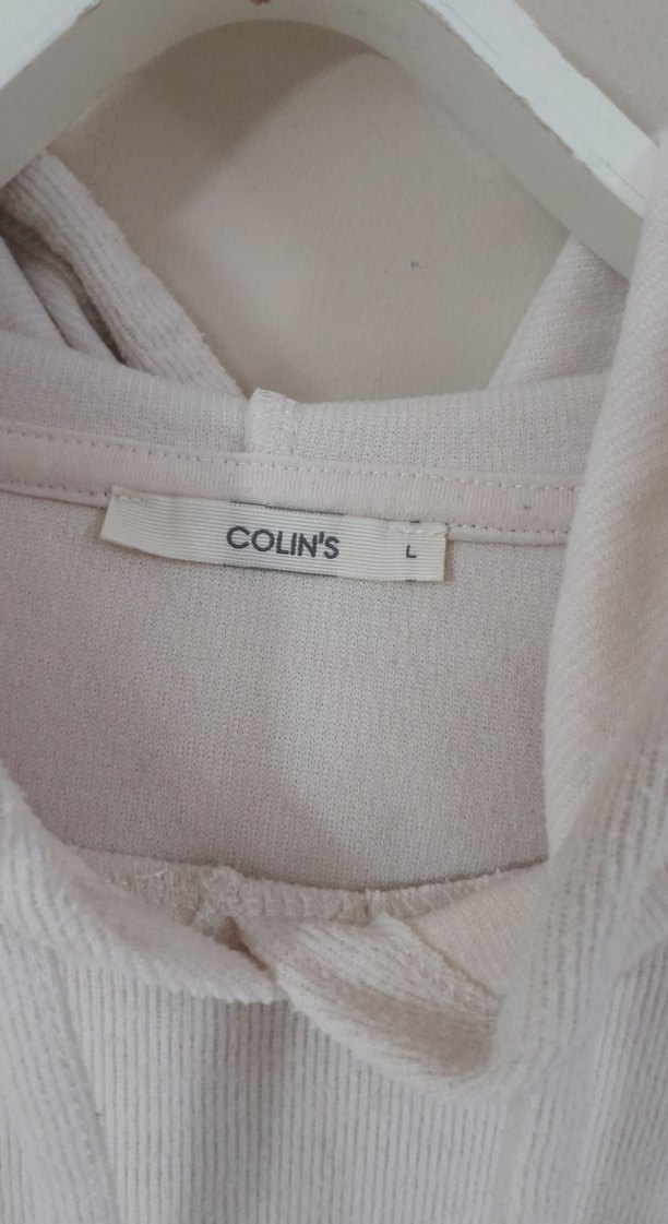 Beyaz Kadın Uzun Kollu Yüksek Yaka Sweatshirt - Görsel 2