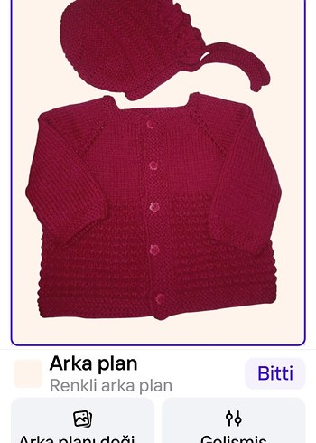 Bordo Örgü Kız Hırka ve lora Şapka