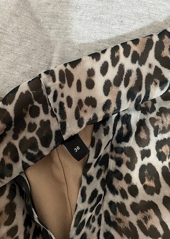 Trendyol & Milla Kahverengi Leopar Desenli Uzun Bohem Elbise