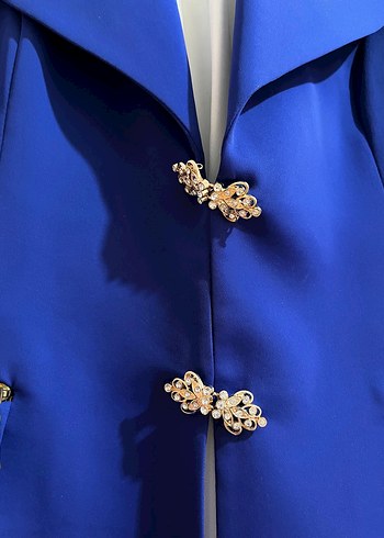 Düğmeli Mavi yelek ve gömlek - Görsel 2