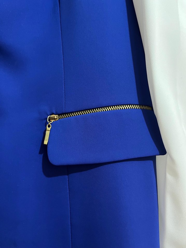 Düğmeli Mavi yelek ve gömlek - Görsel 5