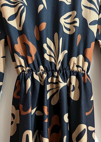 Bohem Uzun Kollu V Yaka Kadın Elbise - Görsel 3