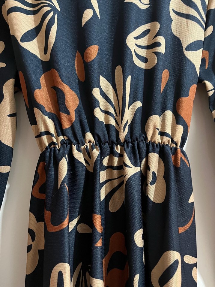 Bohem Uzun Kollu V Yaka Kadın Elbise - Görsel 3