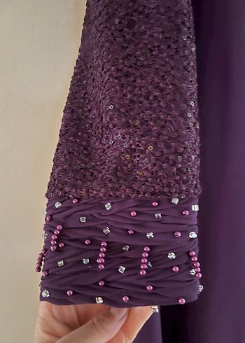 Mor Nakışlı Uzun Kollu tunik - Görsel 2