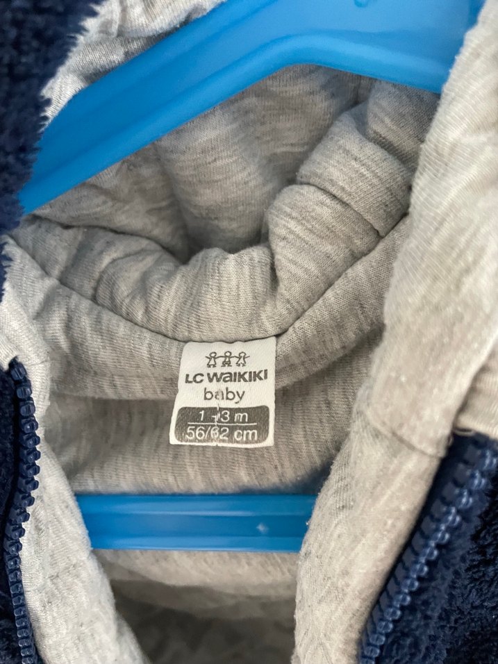 Koyu peluş Mavi Bebek Tulumu - Görsel 5