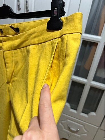 m Beden sarı Renk Kumaş pantalon