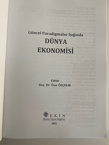  Dünya ekonomisi - Doç. Dr. Özer Özçelik