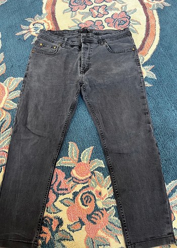 Gri Batik Desenli Erkek Kot Pantolon