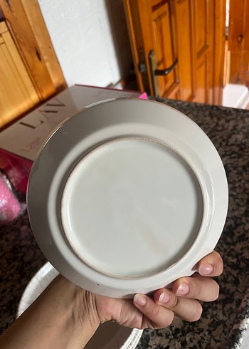  Beden beyaz Renk Beyaz ve Gri Desenli Yemek Kabı Seti