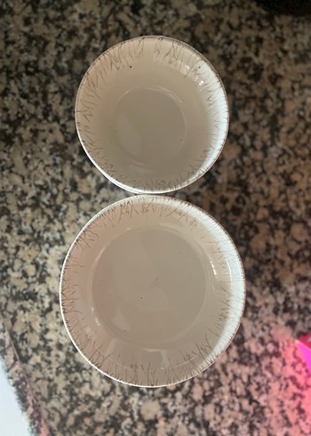 Karaca Beyaz ve Gri Desenli Yemek Kabı Seti