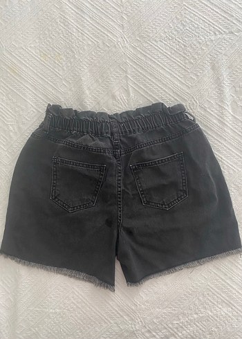 Siyah Bel Detaylı Kız çocuk Denim Mini Şort - Görsel 4