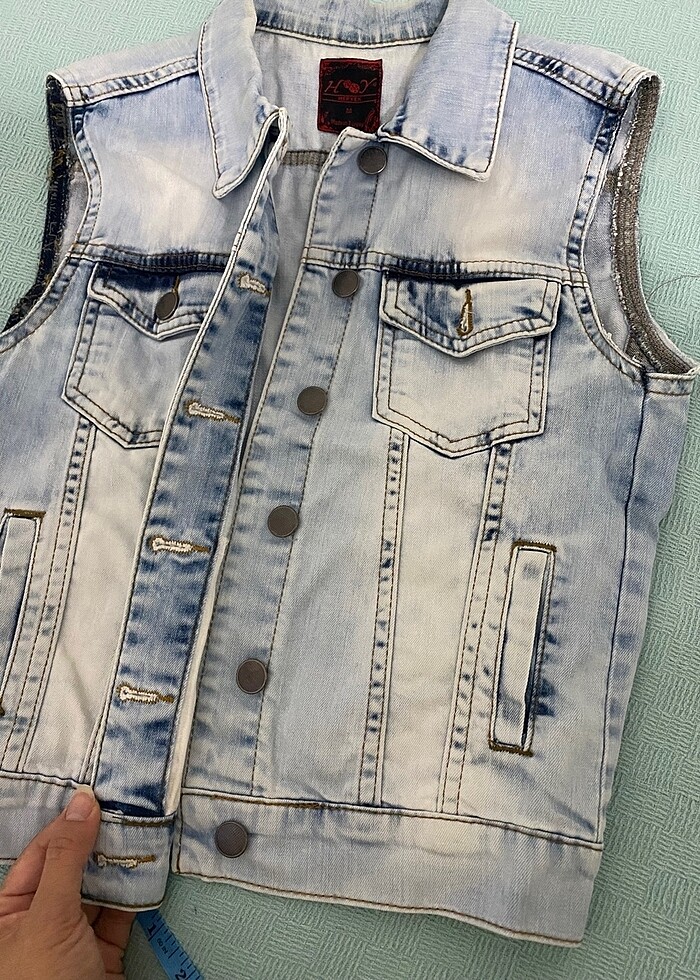 HepYek marka açık mavi kot yelek - Görsel 2