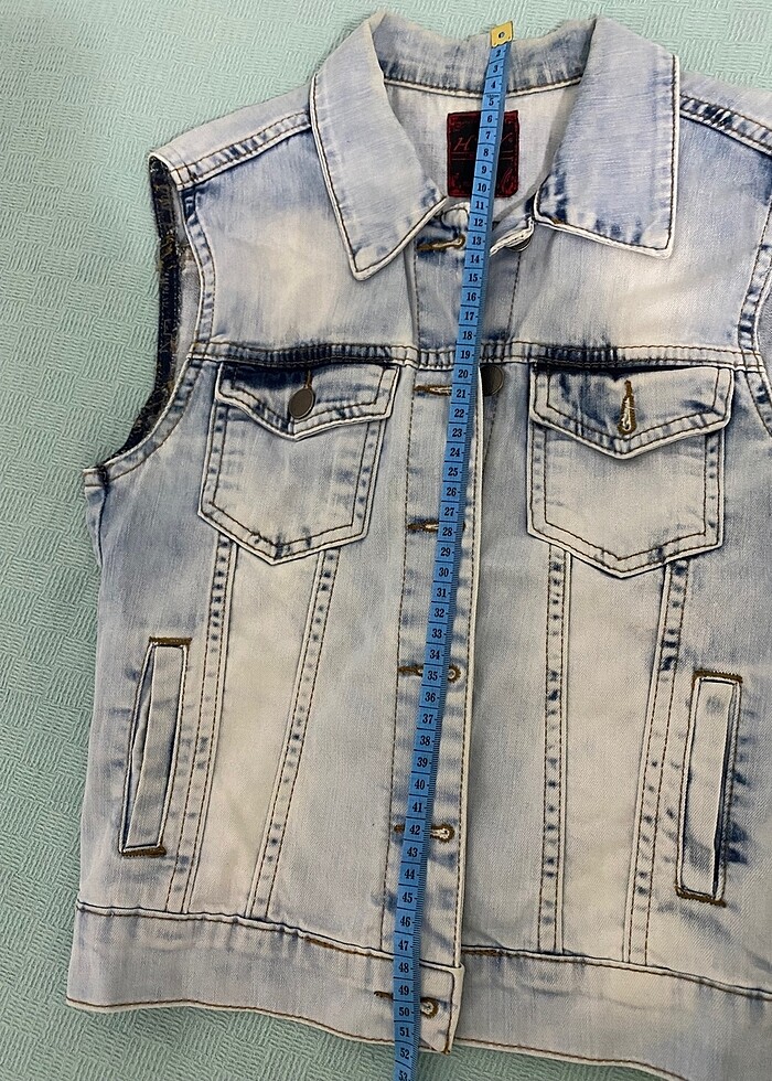 HepYek marka açık mavi kot yelek - Görsel 4