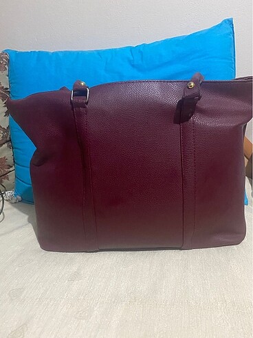 Bordo renkli büyük boy kalıp çanta - Görsel 3