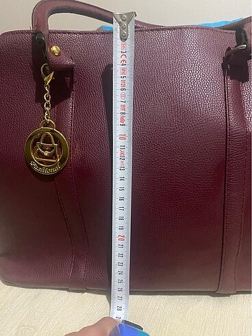 Bordo renkli büyük boy kalıp çanta - Görsel 5