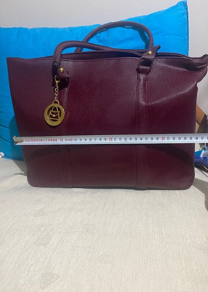 Bordo renkli büyük boy kalıp çanta - Görsel 2