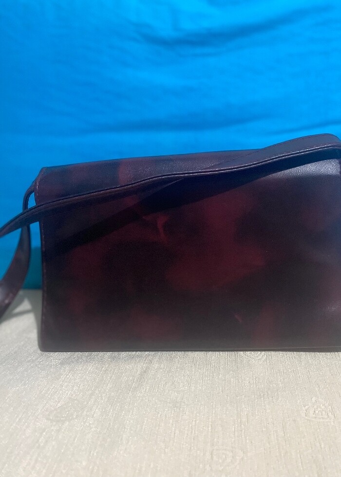 Bordo renkli küçük boy kalıp çanta - Görsel 4