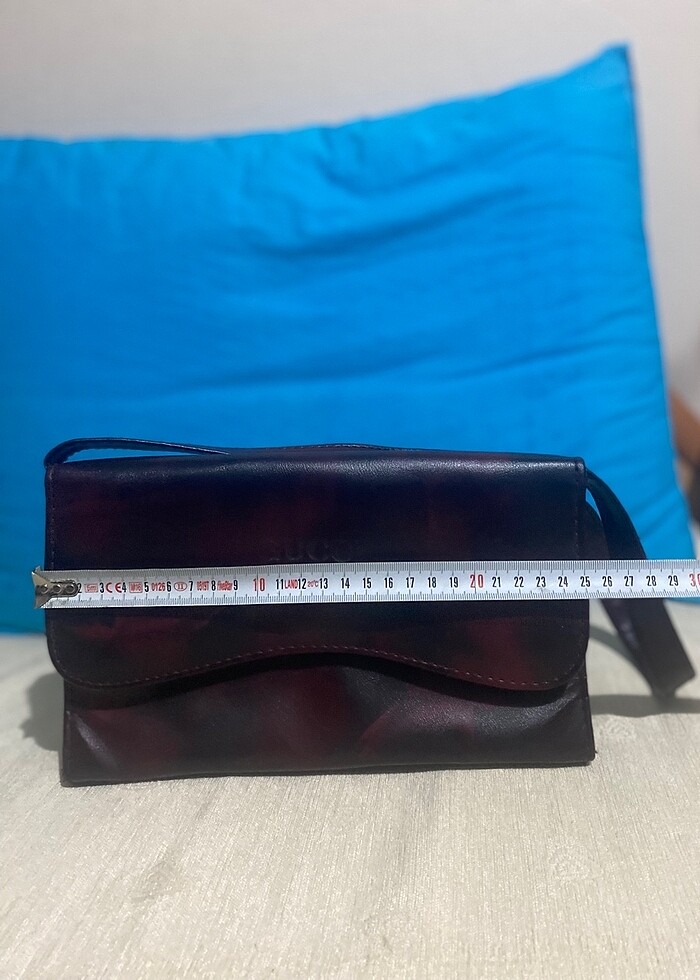 Bordo renkli küçük boy kalıp çanta - Görsel 2