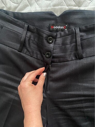 Modal marka  pantolon koyu gri renk füme - Görsel 7