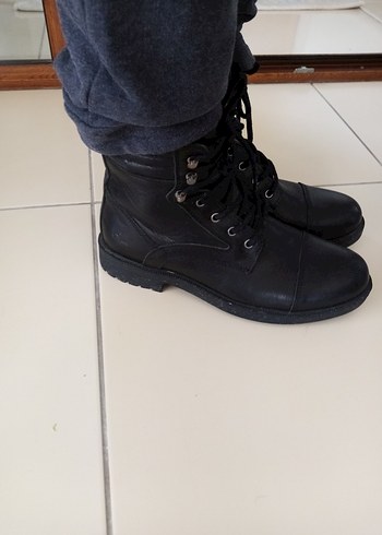 Siyah Deri Tokalı Erkek Bot - Görsel 6