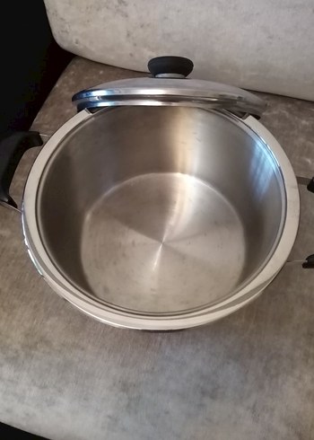 Gri Kapaklı Paslanmaz Çelik Tencere - Görsel 2