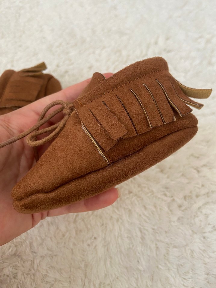 Kahverengi Süet Kürklü Erkek Bebek Patik - Görsel 2