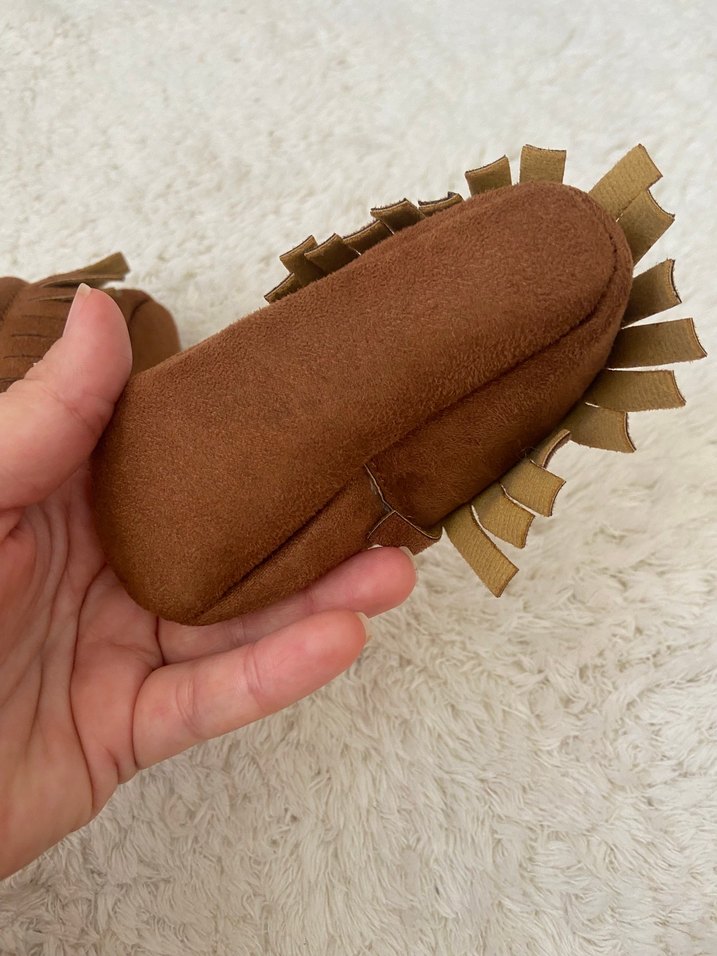 Kahverengi Süet Kürklü Erkek Bebek Patik - Görsel 3