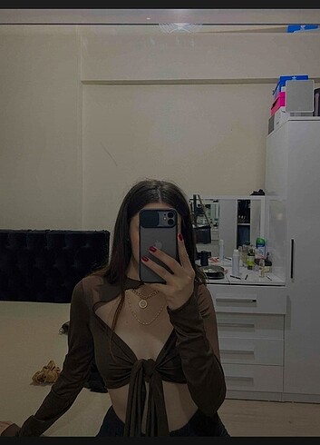 Trendyol kahve bağlamalı bluz 