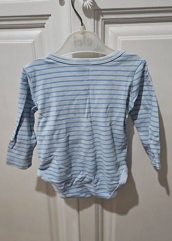 Mavi Çizgili Uzun Kollu Bebek Body - Görsel 4