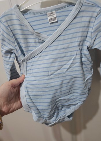 Mavi Çizgili Uzun Kollu Bebek Body - Görsel 6