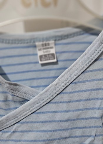 Mavi Çizgili Uzun Kollu Bebek Body - Görsel 5