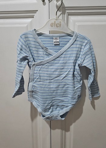 Mavi Çizgili Uzun Kollu Bebek Body - Görsel 2