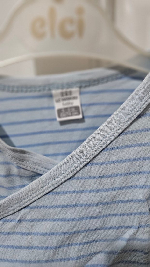 Mavi Çizgili Uzun Kollu Bebek Body - Görsel 5