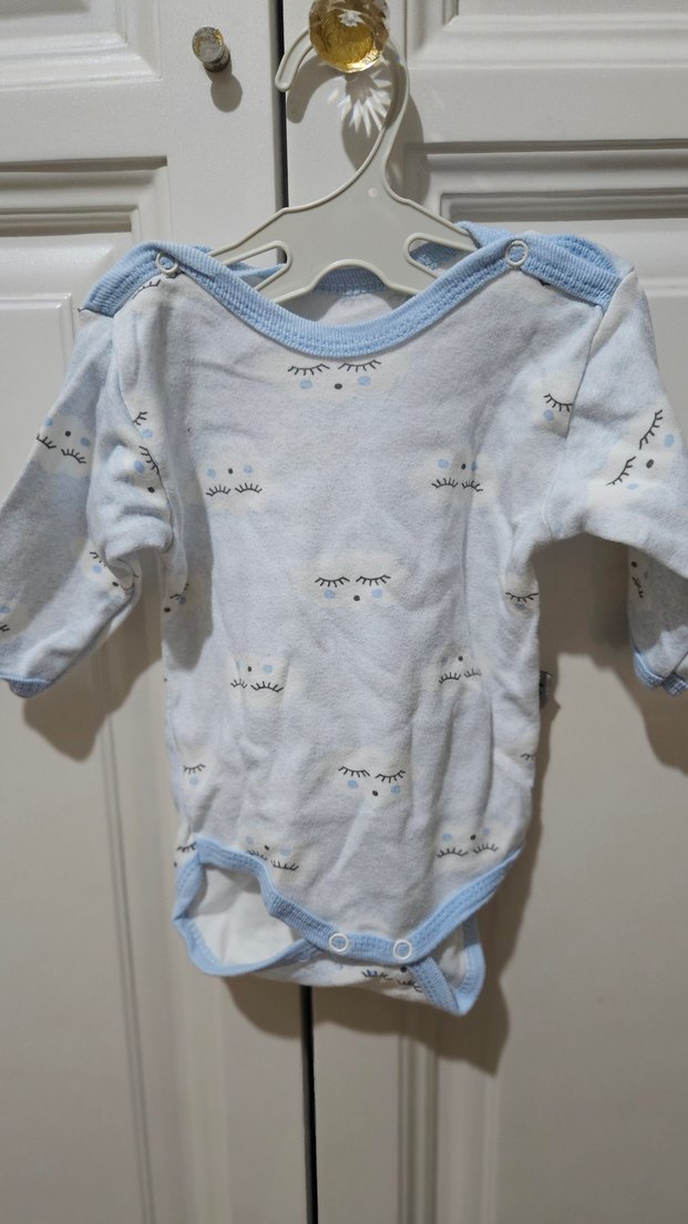 Mavi Uzun Kollu Bebek Body - Görsel 5