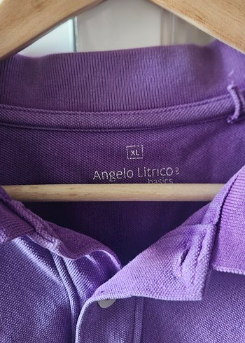 Erkek Mor Kısa Kollu Keten Polo Tişört - Görsel 5