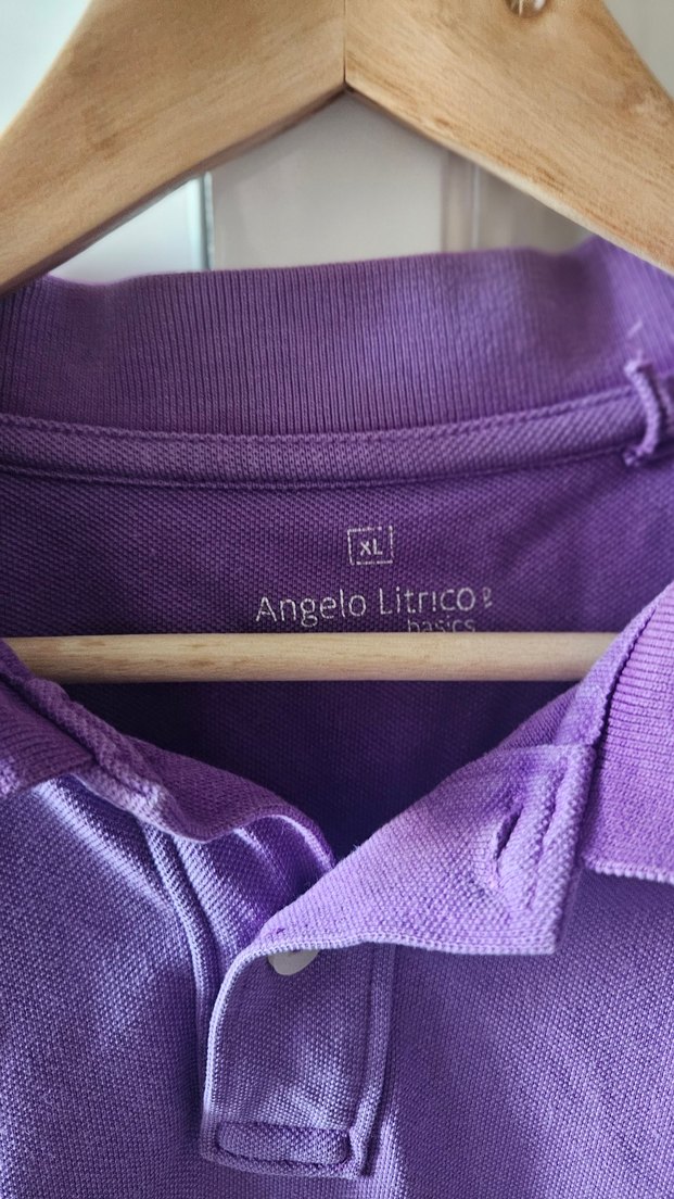 Erkek Mor Kısa Kollu Keten Polo Tişört - Görsel 5