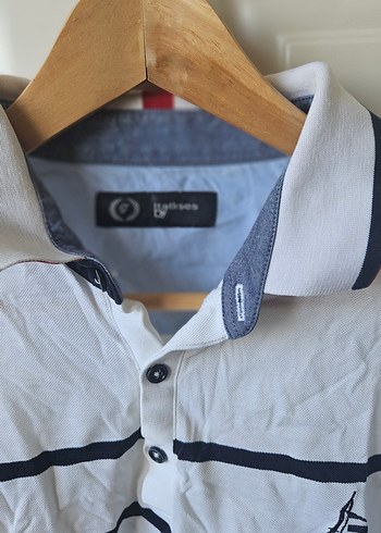 Düğmeli Beyaz Erkek Polo Tişört - Görsel 6