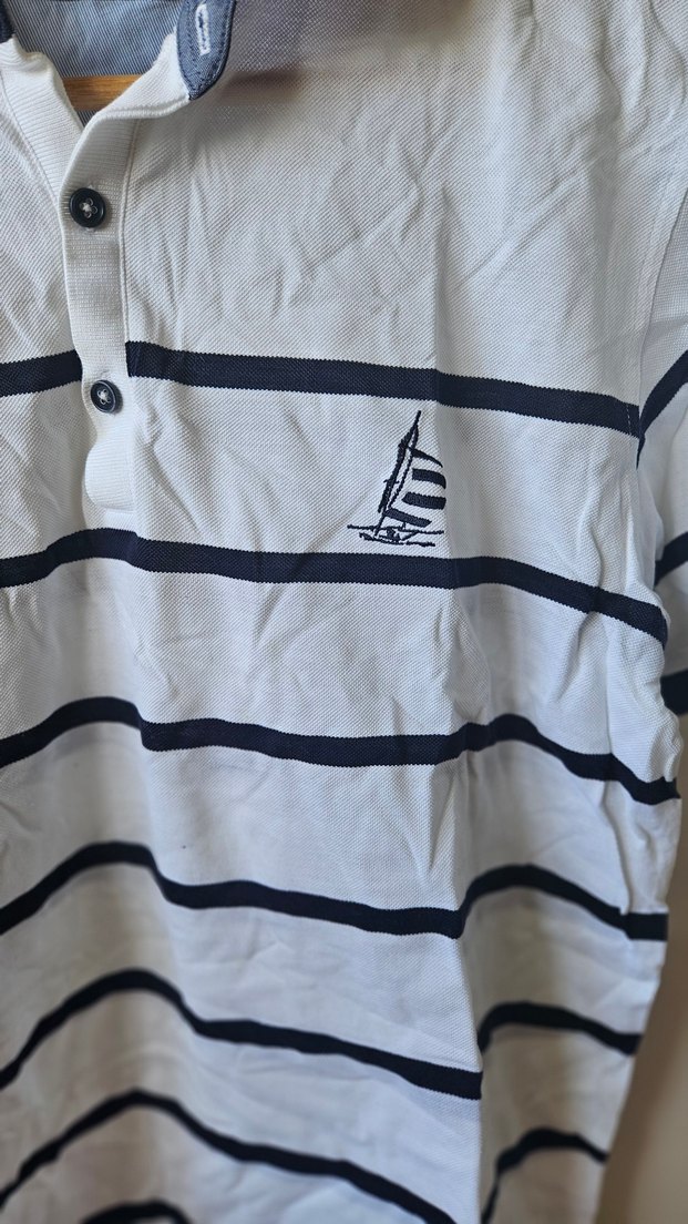 Düğmeli Beyaz Erkek Polo Tişört - Görsel 5