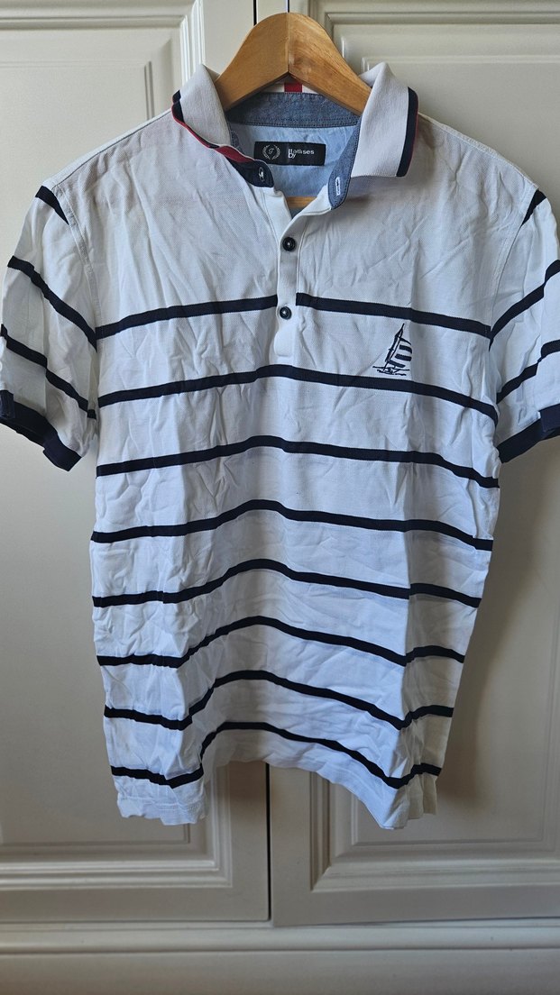 Düğmeli Beyaz Erkek Polo Tişört - Görsel 2