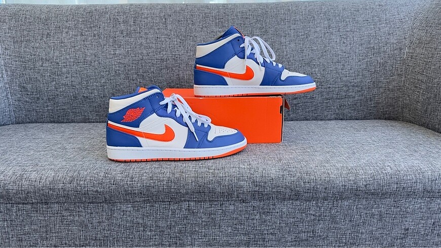Nike Air Jordan 1 Mid ''Knicks'' Erkek Spor Ayakkabı
