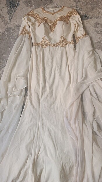 Beyaz tesettür abiye - Görsel 3