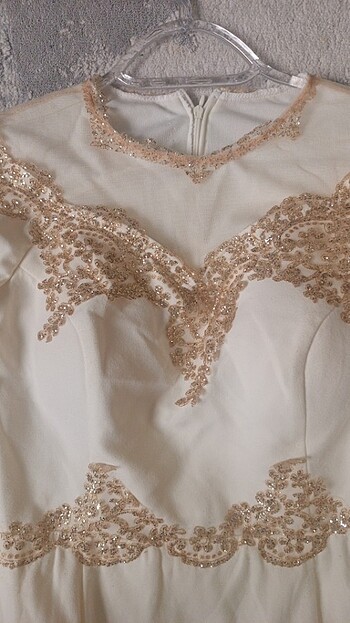 Beyaz tesettür abiye - Görsel 5