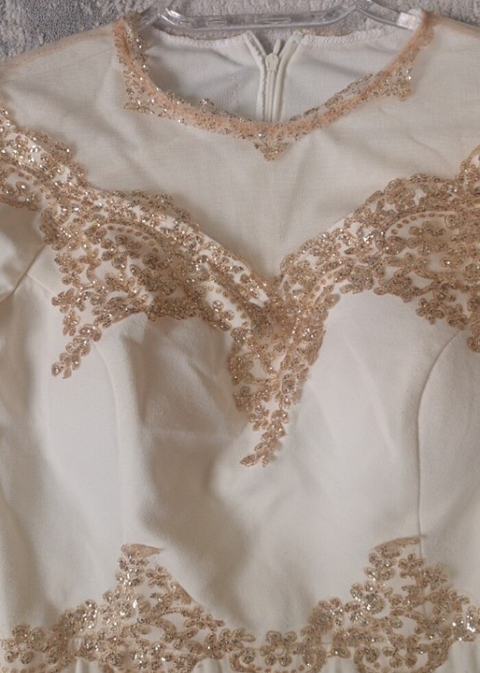 Beyaz tesettür abiye - Görsel 5