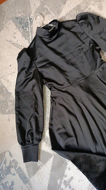 Saten a kesim elbise - Görsel 3