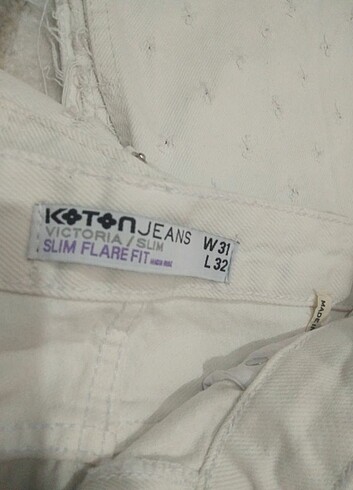l Beden beyaz Renk 2 adet pantolon Koton marka 