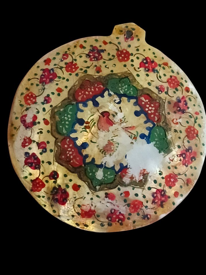 Antika  eski İran işi sedef üzeri el boyaması kolyeucu - Görsel 4