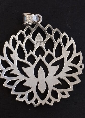 Beden 925 ayar lotus çiçeği gümüş kolye ucu